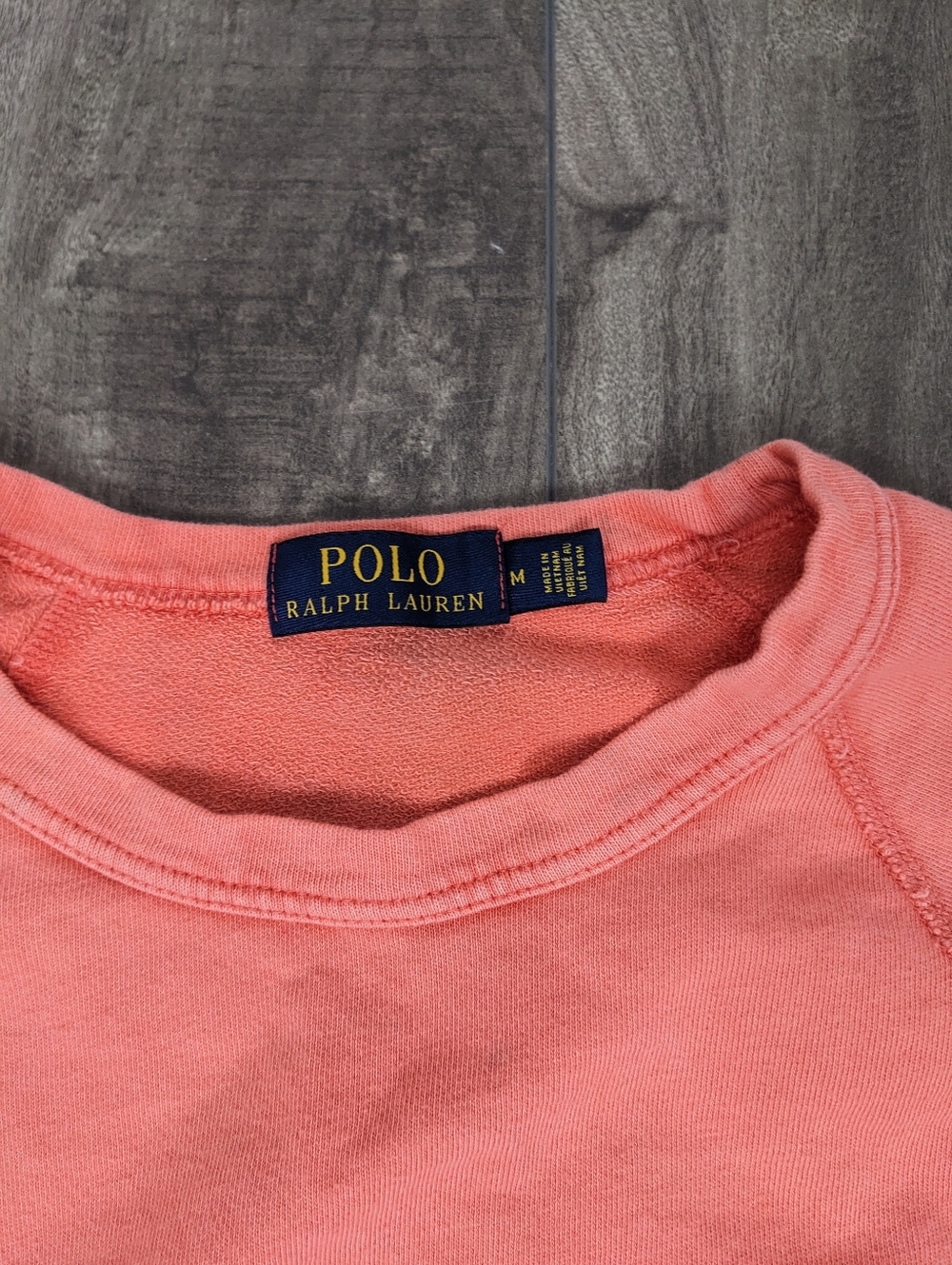 Polo Ralph Lauren Orange Long Sleeve Crew Neck Men's Medium Terrycloth Sweater - Picture 6 of 8